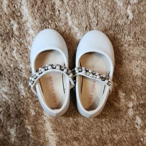 Laura Ashley White Kids Shoes with Beaded Strap